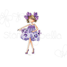 Load image into Gallery viewer, Tiny Townie Garden Girl Violet Rubber Stamp
