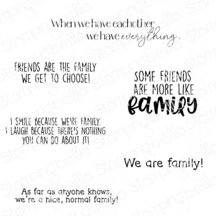 We Are Family Sentiment Set Rubber Stamp