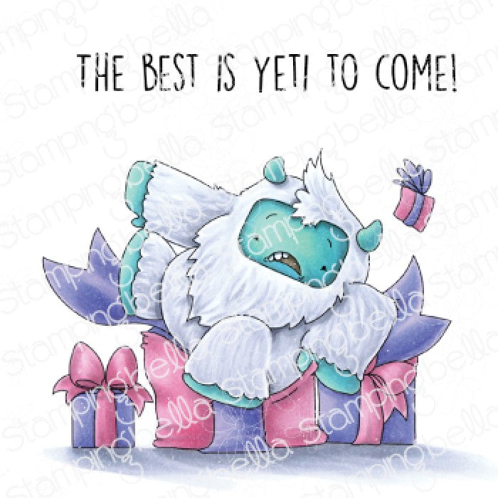 Yeti On A Prezzie Rubber Stamp