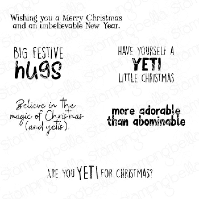 Yeti Sentiment Set Rubber Stamp