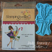 Load image into Gallery viewer, Curvy Girl With Bubbly Cling Rubber Stamp
