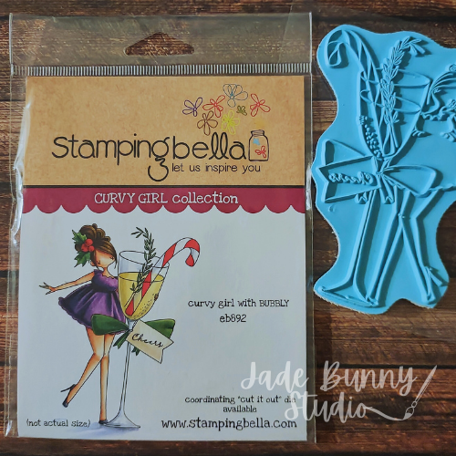 Curvy Girl With Bubbly Cling Rubber Stamp