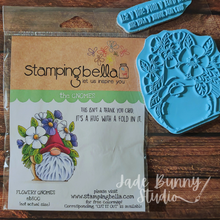 Load image into Gallery viewer, Flowery Gnome Cling Rubber Stamp
