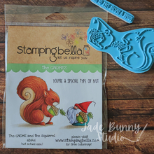 Load image into Gallery viewer, The Gnome And The Squirrel Cling Rubber Stamp
