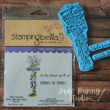 Load image into Gallery viewer, Tiny Townie Fairy Garden Sign Rubber Stamp
