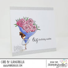 Load image into Gallery viewer, Teeny Tiny Townie With A Bouquet Rubber Stamp
