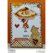 Load image into Gallery viewer, Teeny Tiny Townie With A Pumpkin Pie Rubber Stamp
