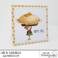 Load image into Gallery viewer, Teeny Tiny Townie With A Pumpkin Pie Rubber Stamp
