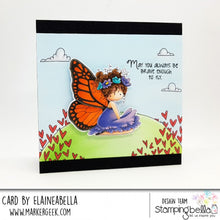 Load image into Gallery viewer, Tiny Townie Butterfly Girl Bess Rubber Stamp
