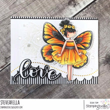 Load image into Gallery viewer, Tiny Townie Butterfly Girl Blanche Rubber Stamp
