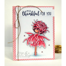 Load image into Gallery viewer, Tiny Townie Garden Girl Chrysanthemum Rubber Stamp
