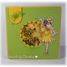 Load image into Gallery viewer, Tiny Townie Garden Girl Daffodil Rubber Stamp
