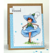 Load image into Gallery viewer, Tiny Townie Garden Girl Morning Glory Rubber Stamp
