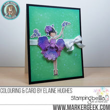 Load image into Gallery viewer, Tiny Townie Garden Girl Orchid Rubber Stamp
