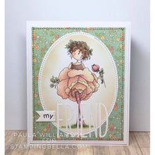 Load image into Gallery viewer, Tiny Townie Garden Girl Rose Rubber Stamp
