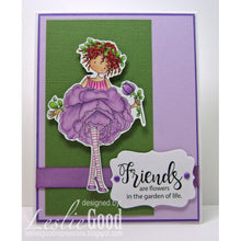 Load image into Gallery viewer, Tiny Townie Garden Girl Rose Rubber Stamp
