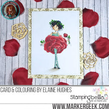 Load image into Gallery viewer, Tiny Townie Garden Girl Rose Rubber Stamp
