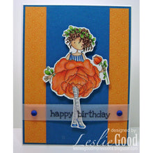 Load image into Gallery viewer, Tiny Townie Garden Girl Rose Rubber Stamp
