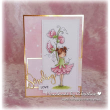 Load image into Gallery viewer, Tiny Townie Garden Girl Sweetpea Rubber Stamp
