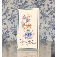 Load image into Gallery viewer, Tiny Townie Garden Girl Sweetpea Rubber Stamp
