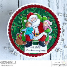 Load image into Gallery viewer, Tiny Townies On Santa&#39;s Lap Rubber Stamp
