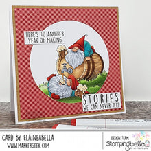 Load image into Gallery viewer, Two Gnomes And A Keg Rubber Stamp
