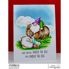 Load image into Gallery viewer, Two Gnomes And A Keg Rubber Stamp
